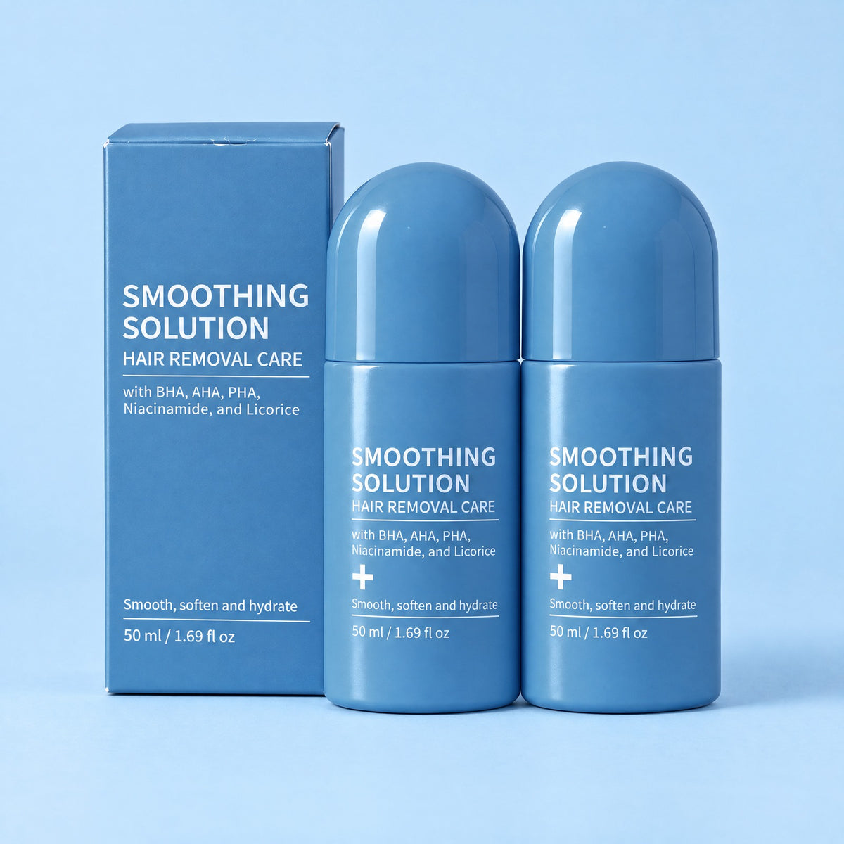 Two RazorCalm roll-on bottles and the box